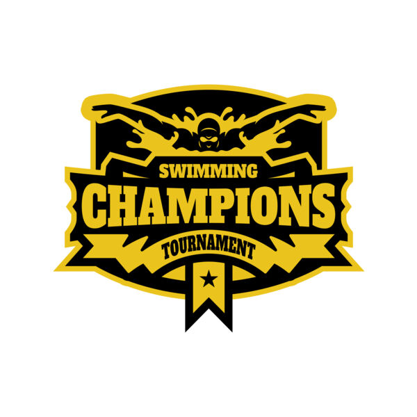 Champions Swimming Tournament logo template Thumbnail