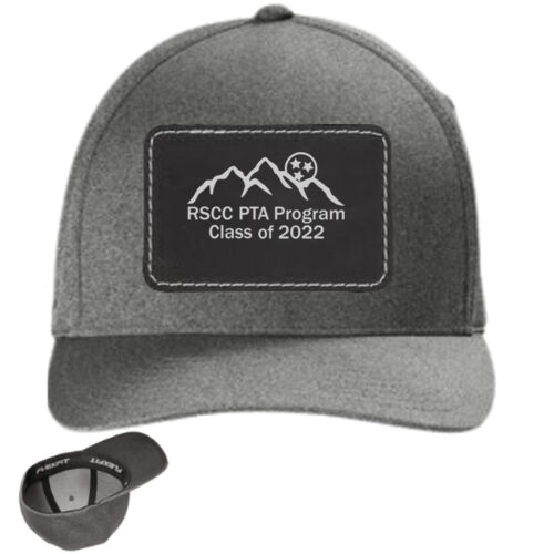 RSCCPTA22  - Leather Patch  Flexfit ® Melange Unipanel ™ Cap Gray with Black Patch Thumbnail