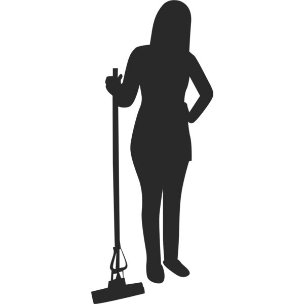 Housekeeper Sweeping Broom Silhouette 4 Thumbnail