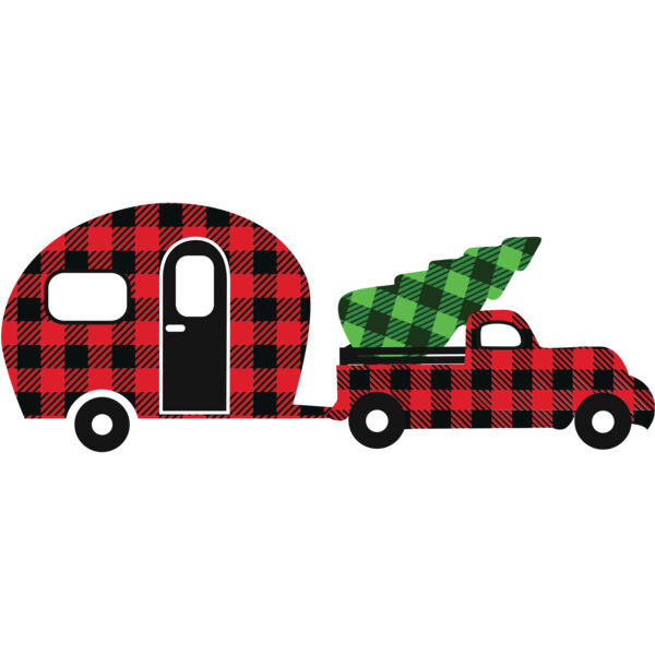 Christmas Tree Trucker Camper Plaid 1 Thumbnail